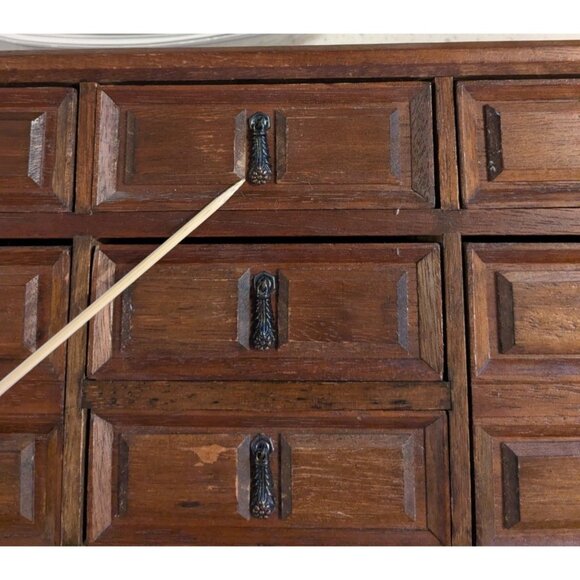 Vintage Mele Wooden Jewelry Box trinket 9 Drawers Lined Japan - Picture 10 of 16